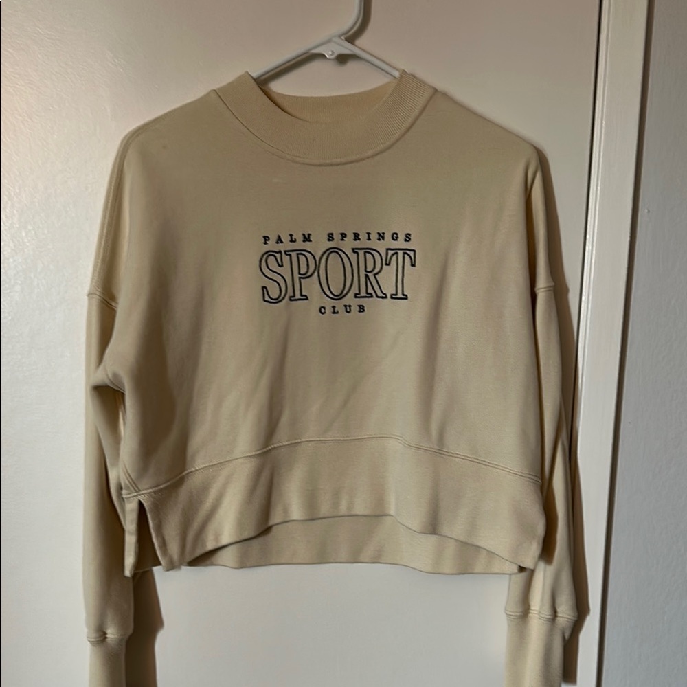 Palm Springs Sport Club Beige Crop Crewneck